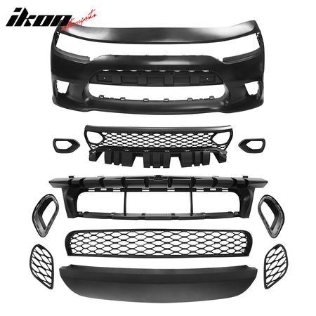 Fits 15-23 Charger SXT RT 19 SRT Hellcat Bumper Conversion W/ Fascia Applique PP