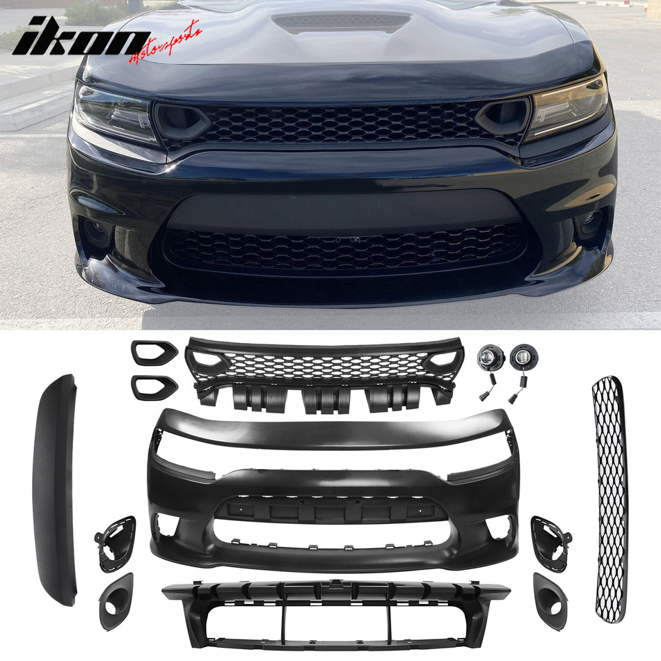 2015-2023 Dodge Charger Front Bumper Replacement 19 SRT Hellcat Style