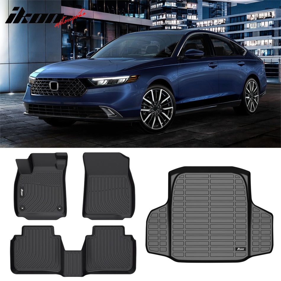 2023-2024 Honda Accord All Weather 3D Black Floor Mats & Trunk Mat TPE