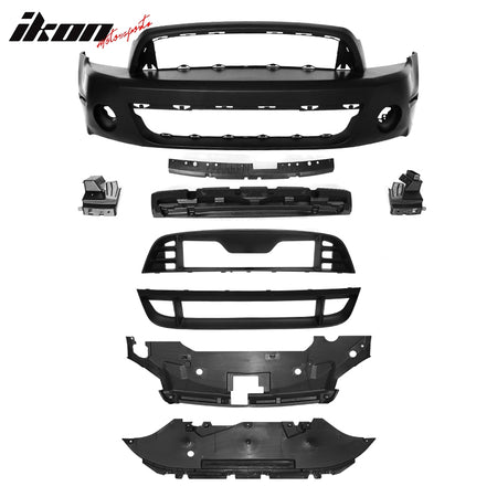 Fits 10-14 Ford Mustang Front Bumper Cover GT500 Conversion w/ Hood Grille Lip