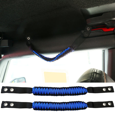 Fits 21-23 Ford Bronco 2/4Dr 2PC Nylon Roll Bar Grab Handles Paracord Grip