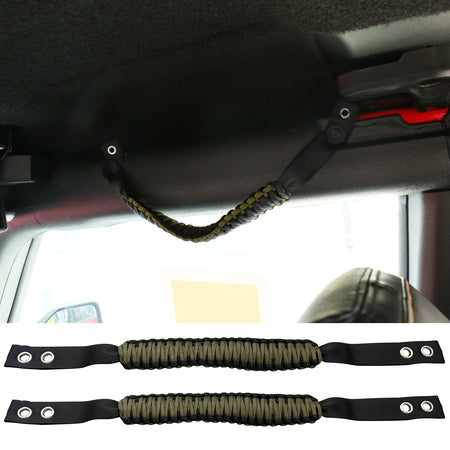 Fits 21-23 Ford Bronco 2/4Dr 2PC Nylon Roll Bar Grab Handles Paracord Grip