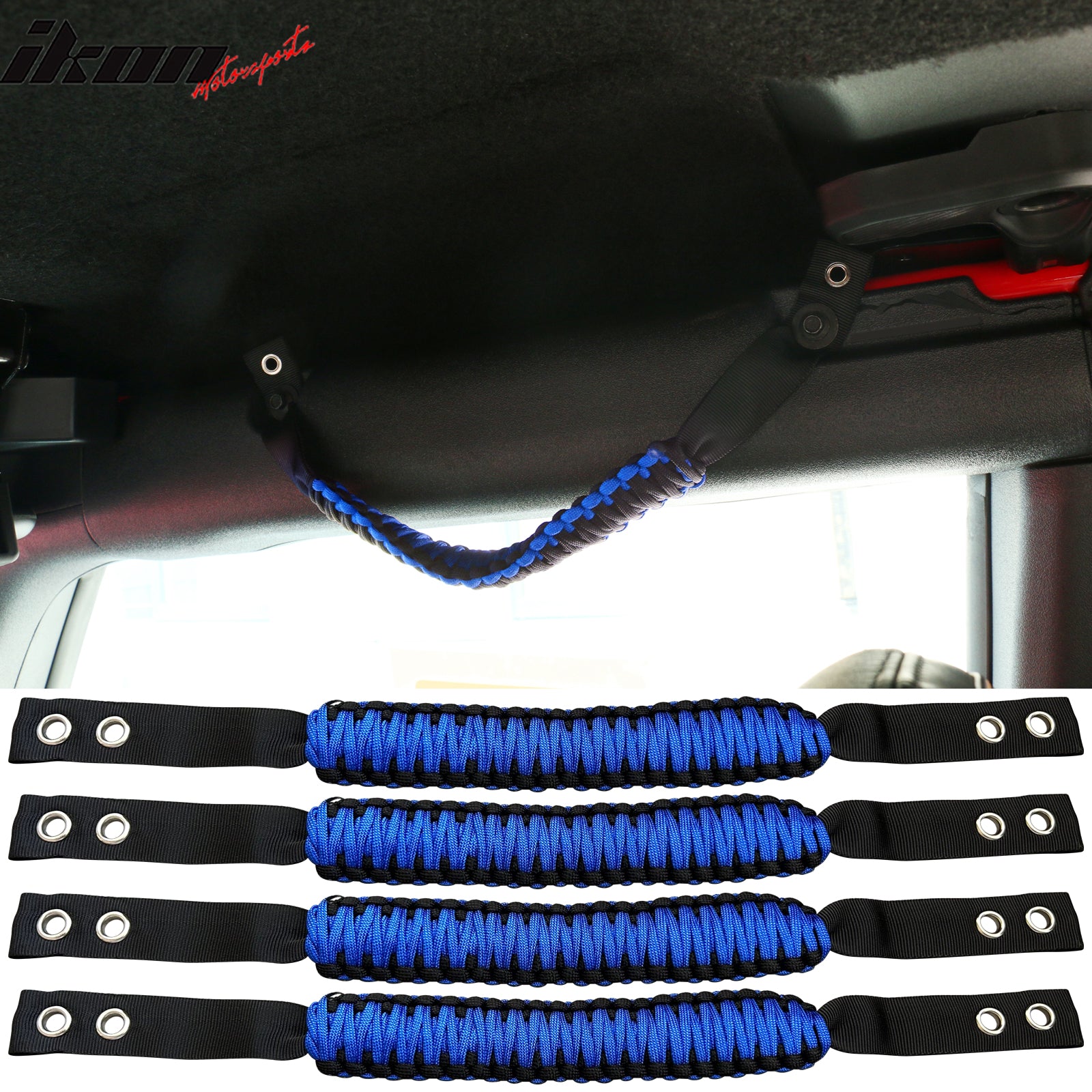 For 21-23 Ford Bronco 4PCS Nylon Roll Bar Grab Handles Paracord Grip Handle