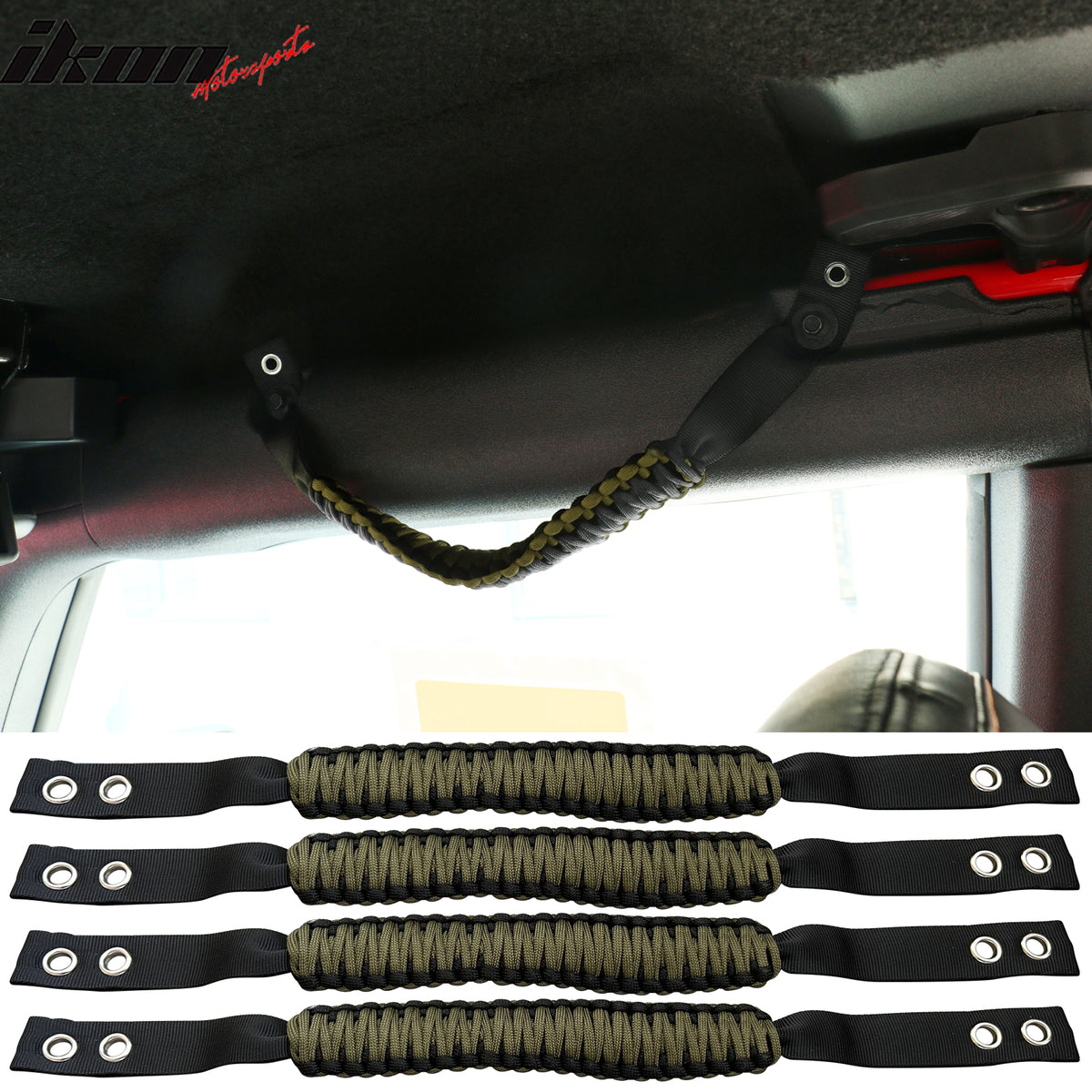 For 21-23 Ford Bronco 4PCS Nylon Roll Bar Grab Handles Paracord Grip Handle