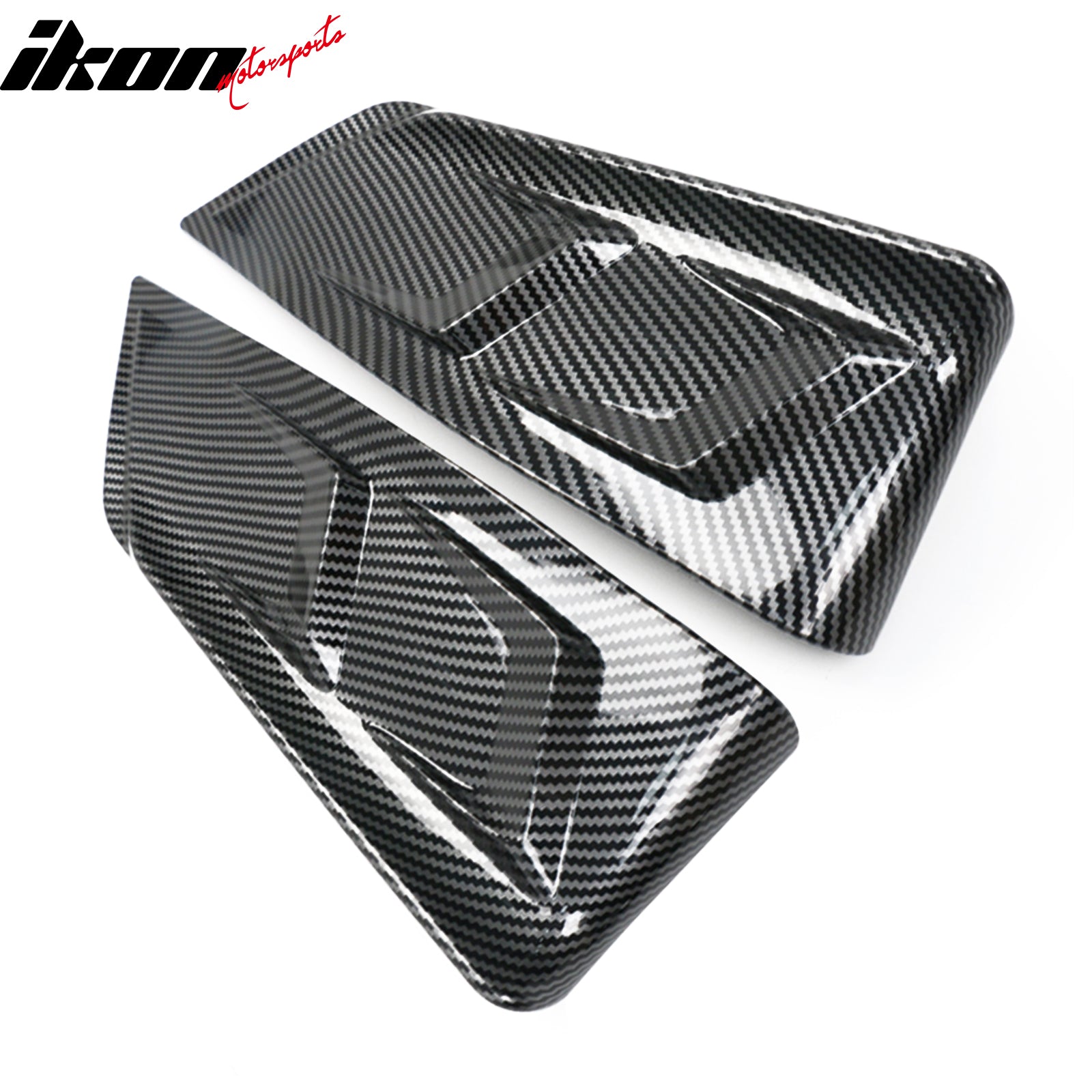 For 20-24 Tesla Y IKON Carbon Fiber Print Rear LED Diffuser Lip W/ Corner Aprons