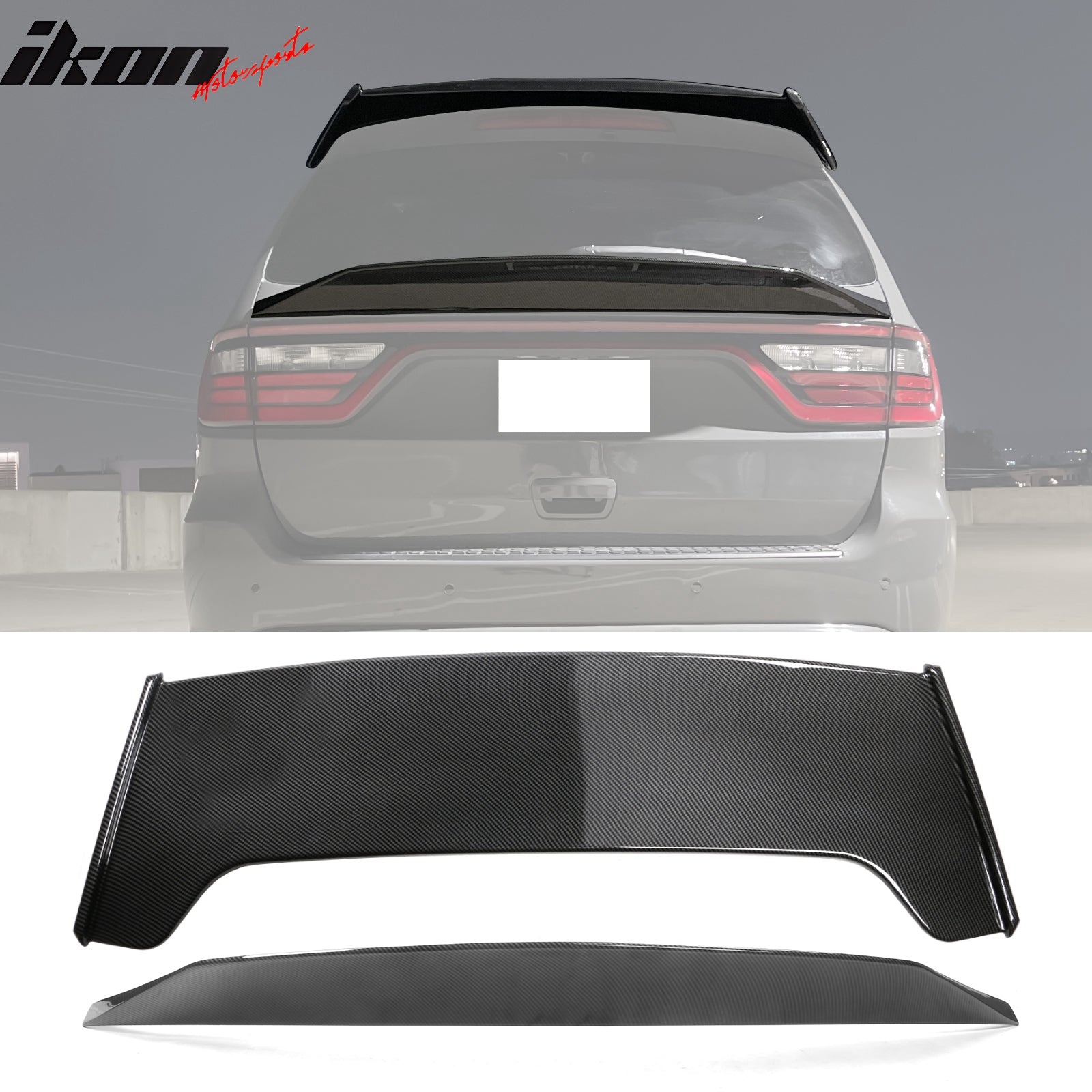 Fits 14-24 Dodge Durango Duckbill Style Trunk Lip + Roof Spoiler ABS