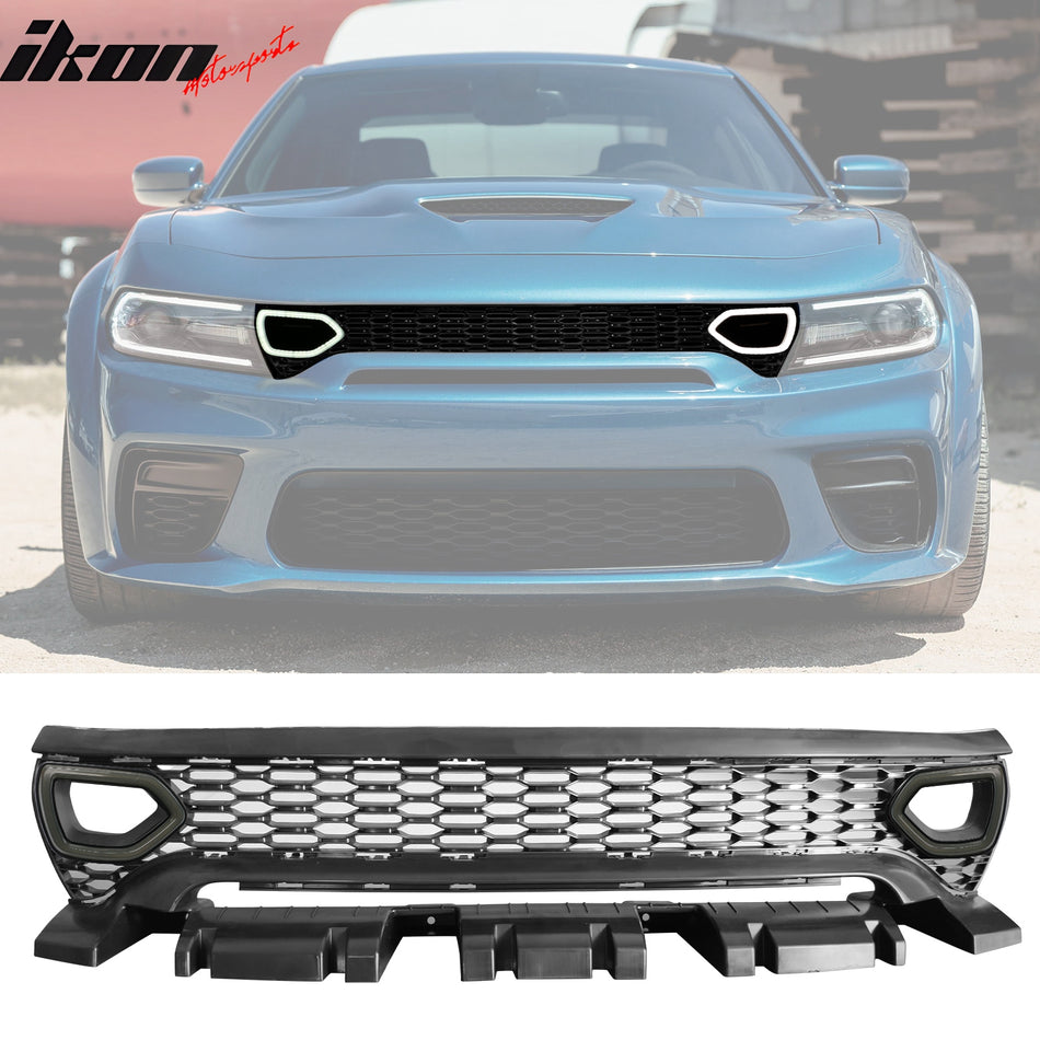 2020-2023 Dodge Charger SRT Widebody Style Smoke LED Mesh Grille ABS