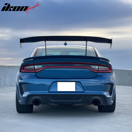 IKON MOTORSPORTS, Universal Fit Trunk Spoiler, V1 61'' Spoiler Blade V1 Brackets V4B Legs V4C Side Plates Unpainted ABS + Aluminum Rear Trunk Lid Spoiler Wing Lip, for Most Coupe Sedan Hatchback Wagon