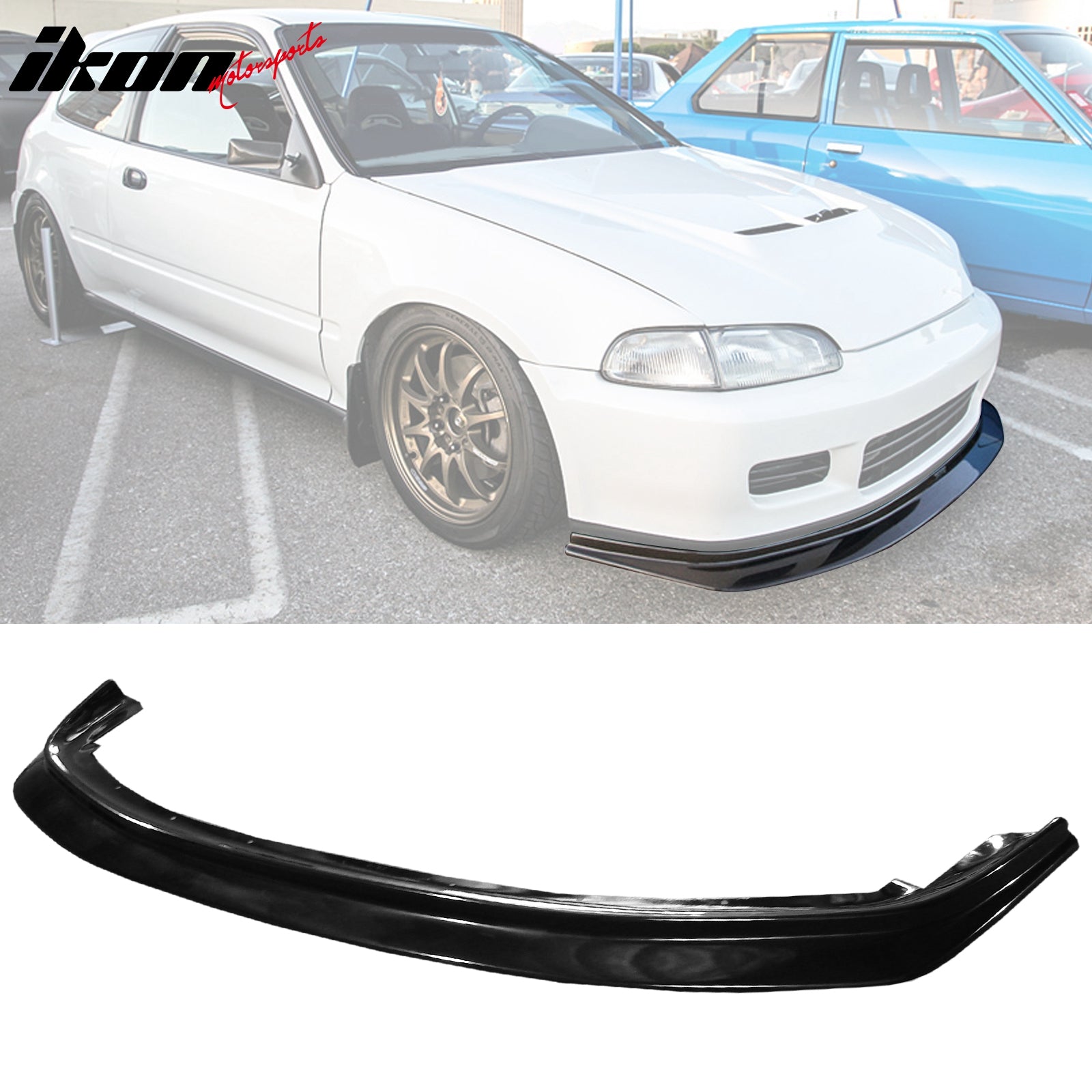 Fits 92-95 Honda Civic Whitecrow Style Front Bumper Cover Conversion W/ Lip PU