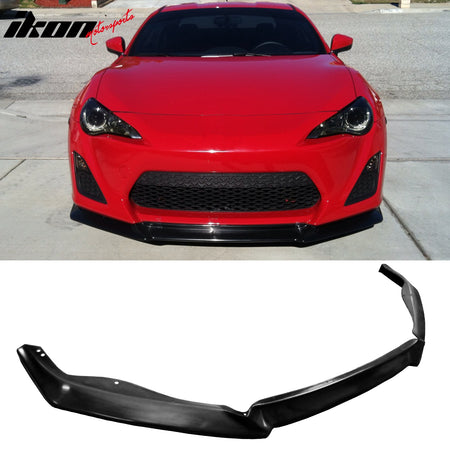 IKON MOTORSPORTS, Corner Aprons + Front Bumper Lip Compatible with 2013-2016 Scion FR-S, PU Unpainted GT Style Front Lip CS Style Corner Aprons Rear Bumper Lip Lower Side Spat Valance Canard Protector