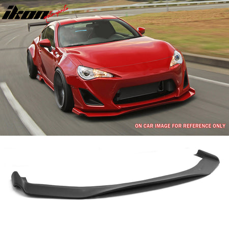 IKON MOTORSPORTS, Side Skirts + Front Bumper Lip + Corner Aprons Compatible with 2013-2016 Scion FR-S, RB Style Front Lip PU Polyurethane Unpainted CS Style Rocker Panel Splitter Underbody Spoiler