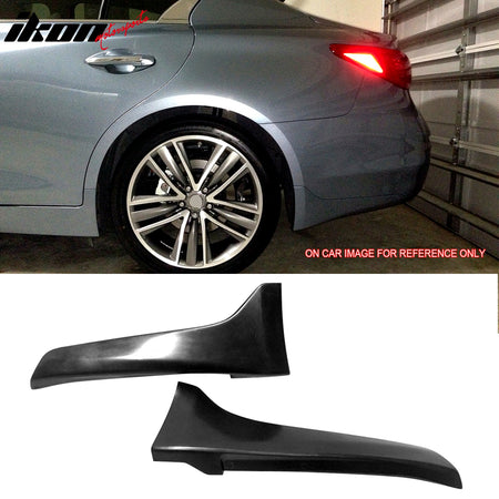 For 14-17 INFINITI Q50 JDM Sports Side Skirts Rocker Winglet Lip + Corner Aprons