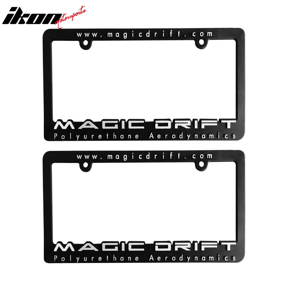 Universal Fitment Rear License Plate Frames JDM Style PU Black