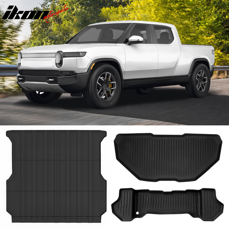 2022-2024 Rivian R1T Front Storage Rear Truck Bed Mat TPE 3D Liner