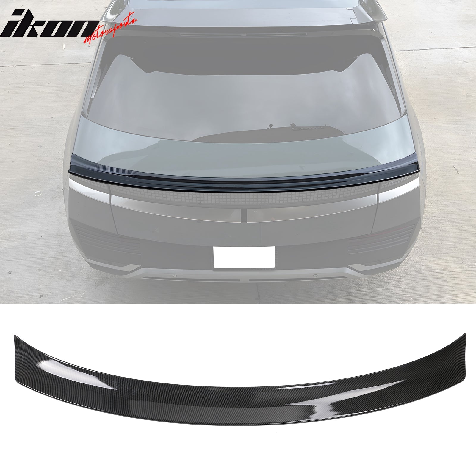 Fits 22-24 Hyundai Ioniq 5 Trunk Spoiler + Roof Spoiler Carbon Fiber Print ABS