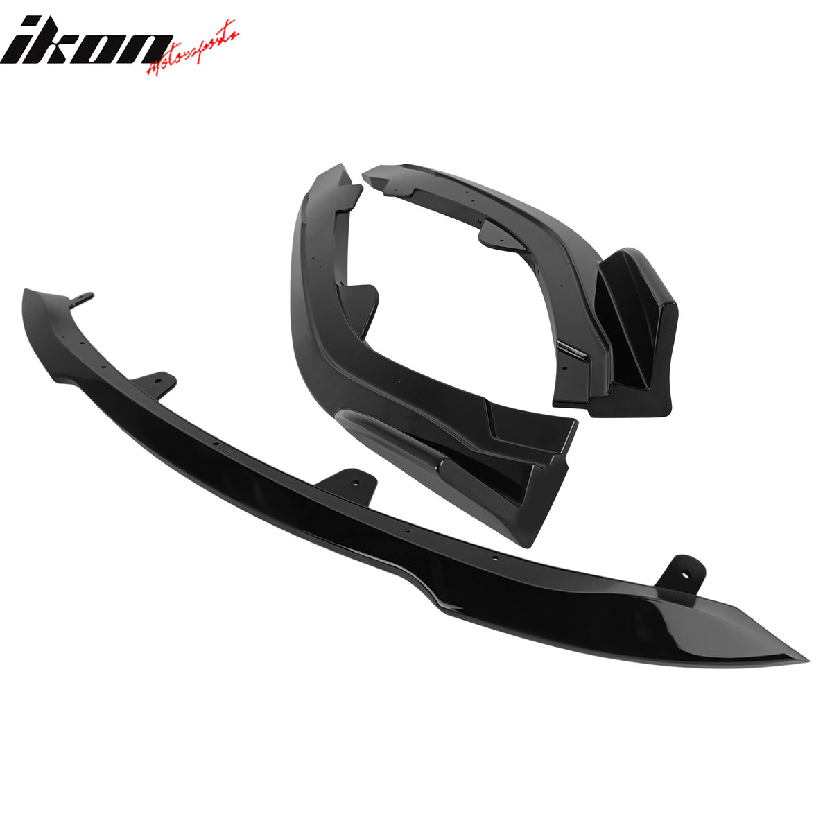 Fits 19-21 Toyota Corolla Auris E210 Hatchback 3PCS Front Bumper Lip Gloss Black