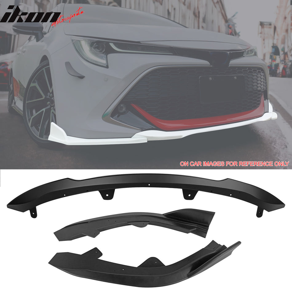 2019-2021 Toyota Corolla Auris 5-Door Matte Black 3PC Front Bumper Lip