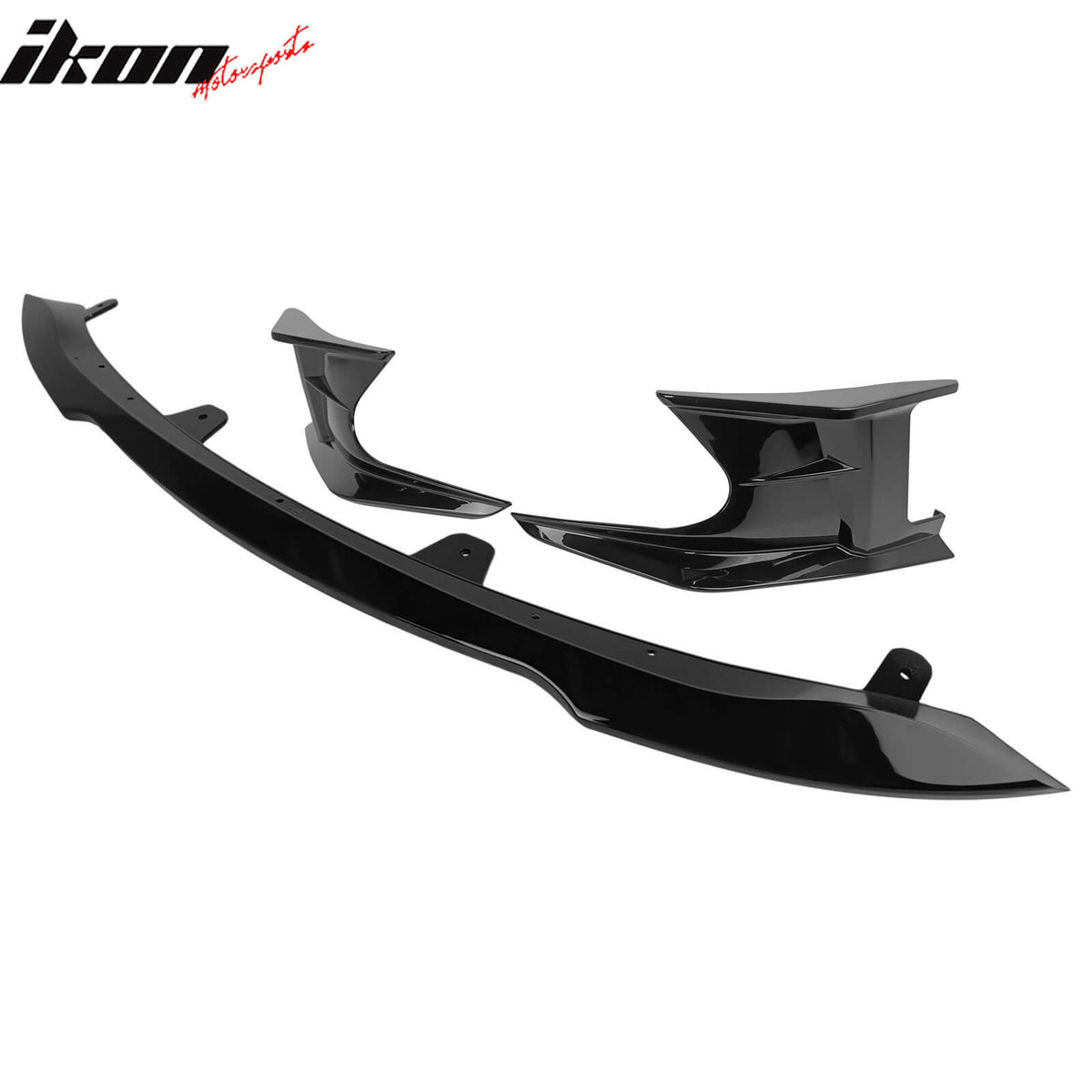 Fits 19-21 Toyota Corolla Front Bumper Lip Spoiler Gloss Black ABS Side Canards