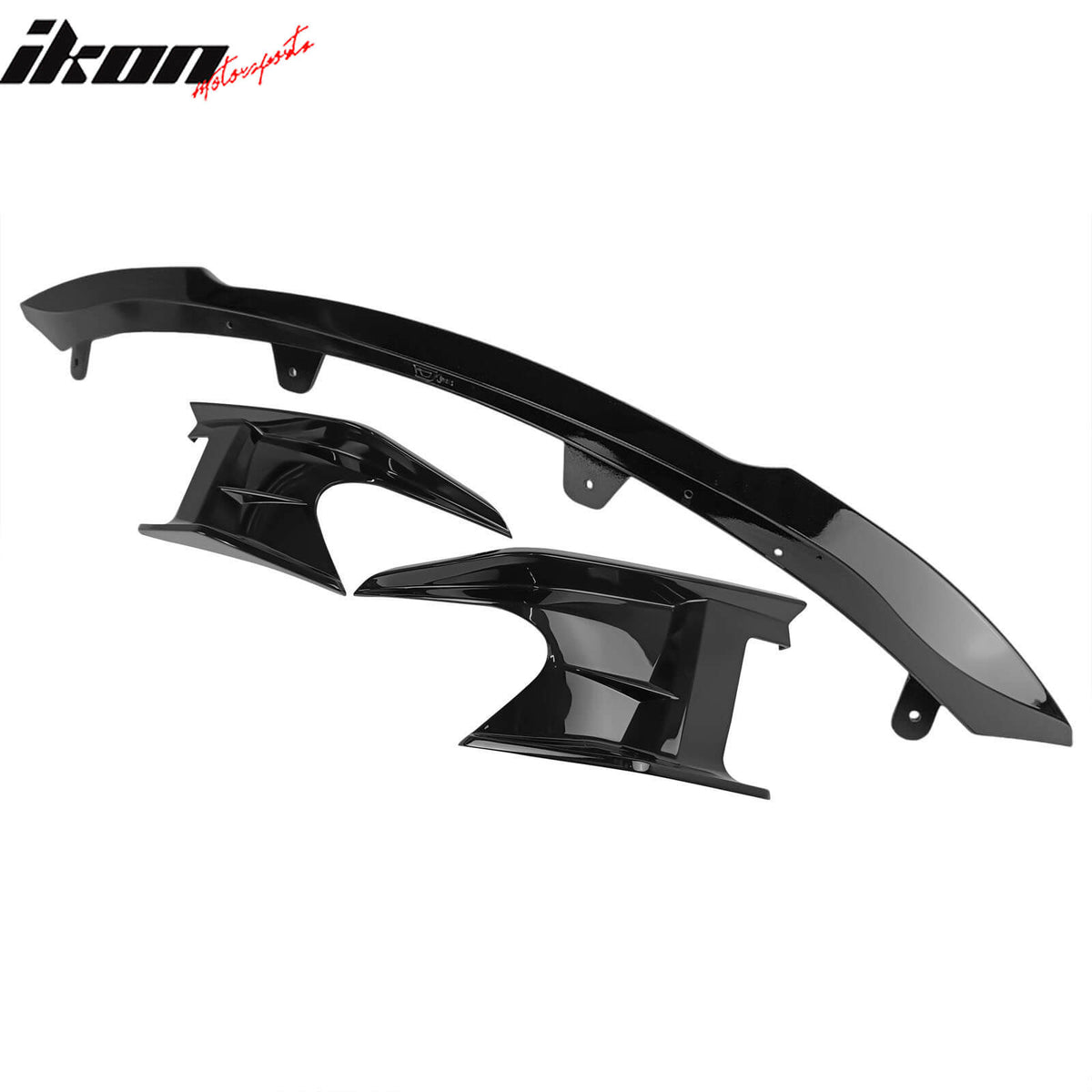 Fits 19-21 Toyota Corolla Front Bumper Lip Spoiler Gloss Black ABS Side Canards