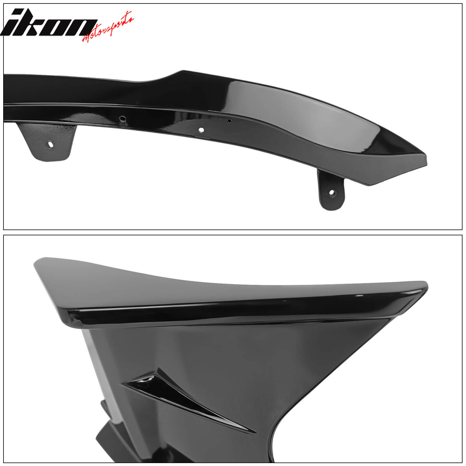 Fits 19-21 Toyota Corolla Front Bumper Lip Spoiler Gloss Black ABS Side Canards