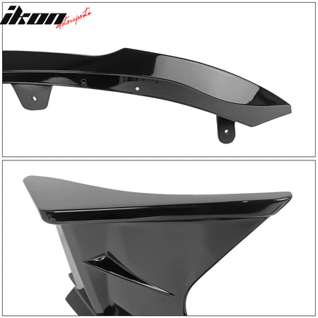 Fits 19-21 Toyota Corolla Front Bumper Lip Spoiler Gloss Black ABS Side Canards