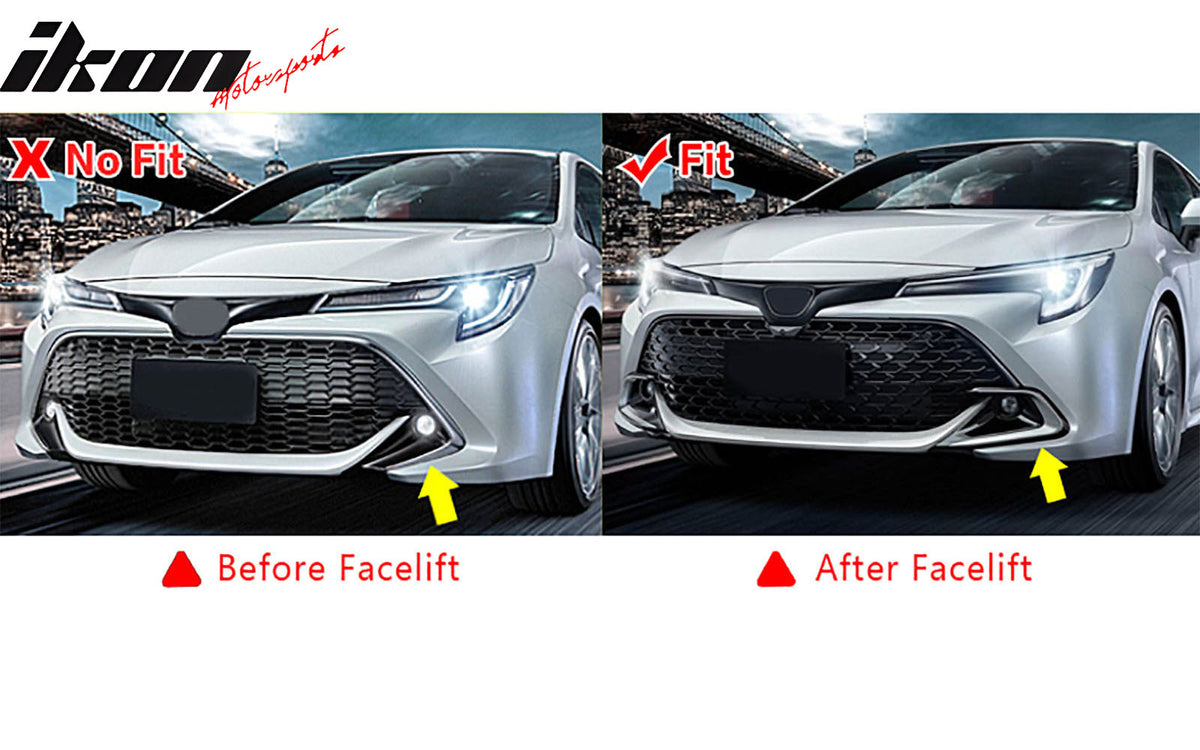 IKON MOTORSPORTS Front Bumper Lip, Compatible with 2022-2023 Toyota Corolla Auris 3rd E210 5-Door Hatchback, Matte Black Air Dam Chin Spoiler Protector Splitter 3PCS