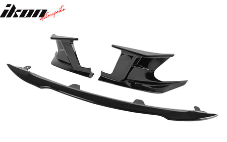 Fits 22-23 Toyota Corolla 5-Door 2PC Side Canards + Front Bumper Lip Gloss Black