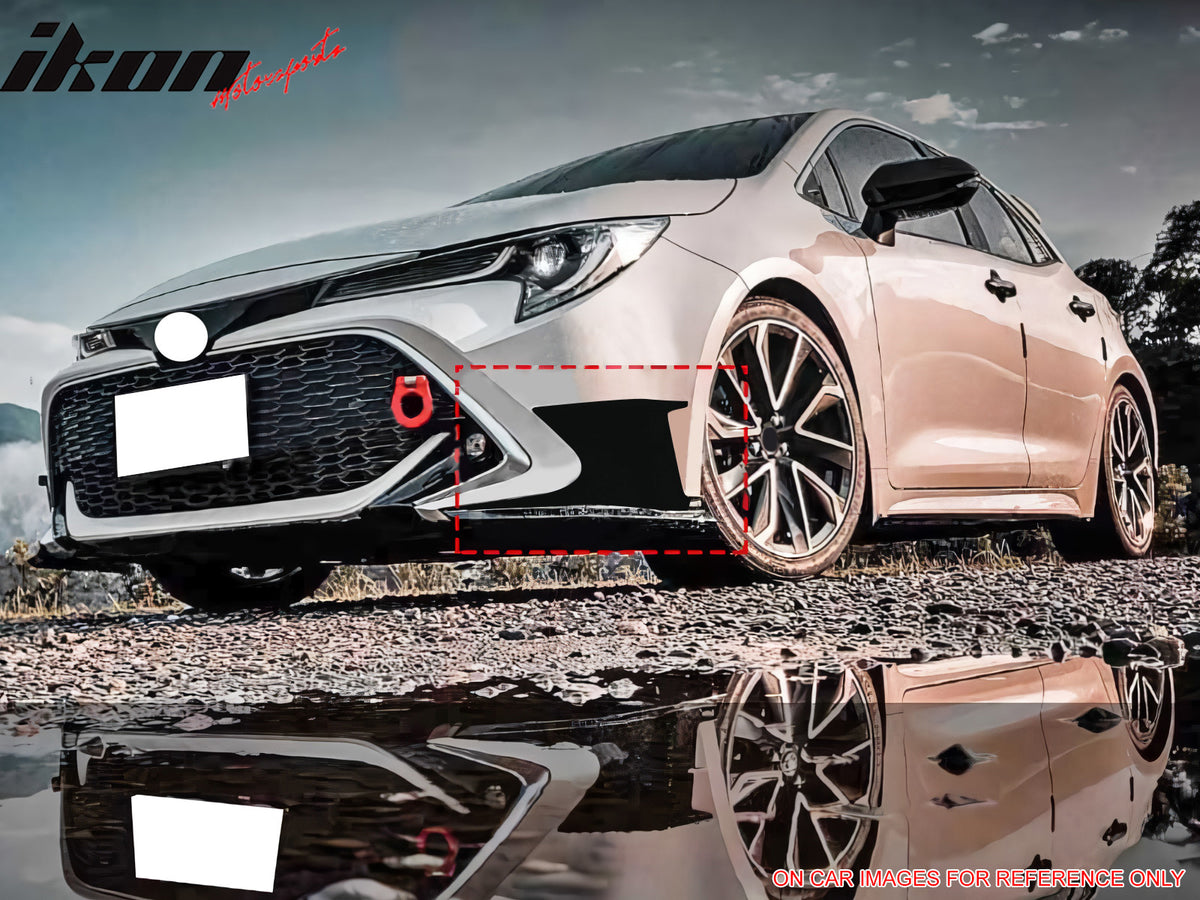 IKON MOTORSPORTS 3PCS Front Bumper Lip + 2PCS Front Side Canards, Compatible with 2022-2023 Toyota Corolla Auris 3rd E210 5-Door Hatchback, Matte Black Air Dam Chin Spoiler Protector Splitter