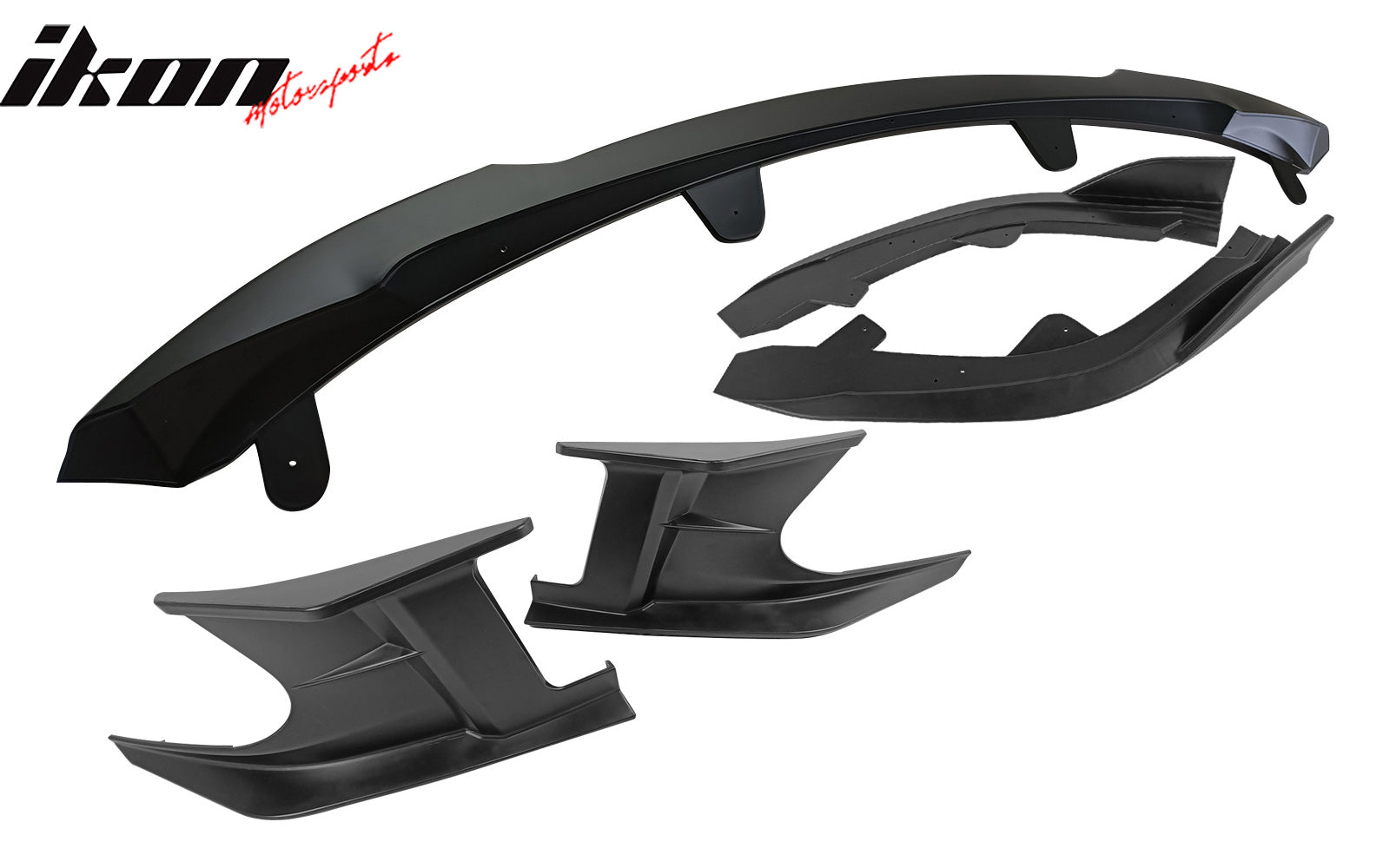 Fits 22-23 Toyota Corolla Auris 3PC Front Bumper Lip 2PC Side Canard Matte Black