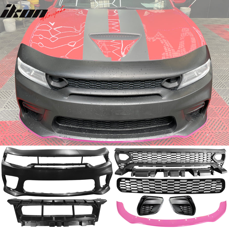 2015-2023 Dodge Charger Widebody SRT Front Bumper Cover + Pink Lip PP