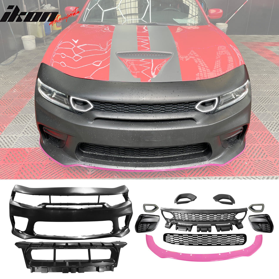 2015-2023 Dodge Charger Widebody SRT LED Bumper Cover Pink Lip PP