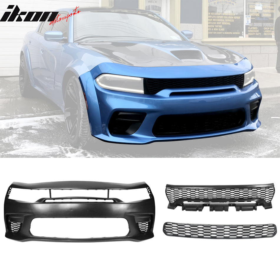 2020-2023 Dodge Charger Front Bumper Cover Widebody W/ Grilles PP