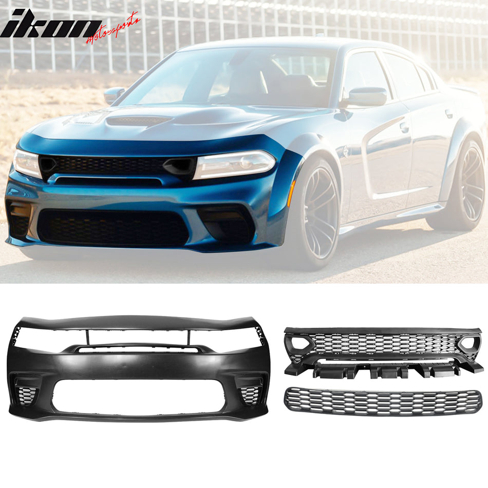 2020-2023 Dodge Charger Widebody Front Bumper Cover W/ SRT Grilles PP