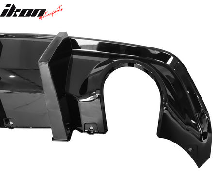 For 20-23 Charger Widebody Rear Bumper Cover + Gloss Black Diffuser Lip W/ 4 Fin