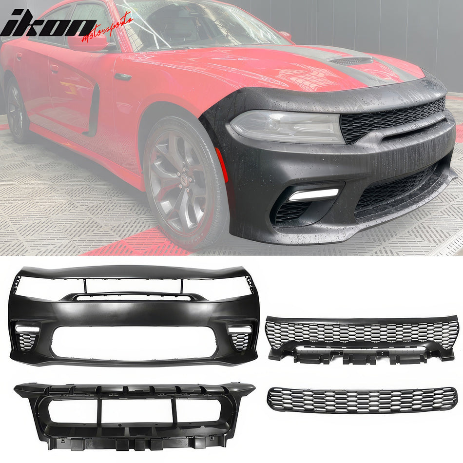 2015-2023 Dodge Charger Front Bumper & Grille Sedan Widebody LED PP