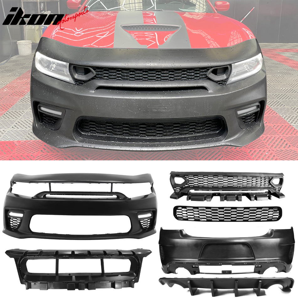 2015-2023 Dodge Charger Widebody SRT Unpainted Front Rear LED Bumpers