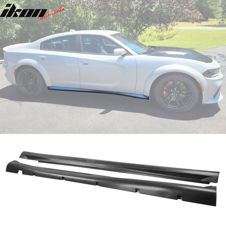 For 15-23 Charger Widebody LED Bumper Covers W/ SRT Grilles Gloss Black Diffuser