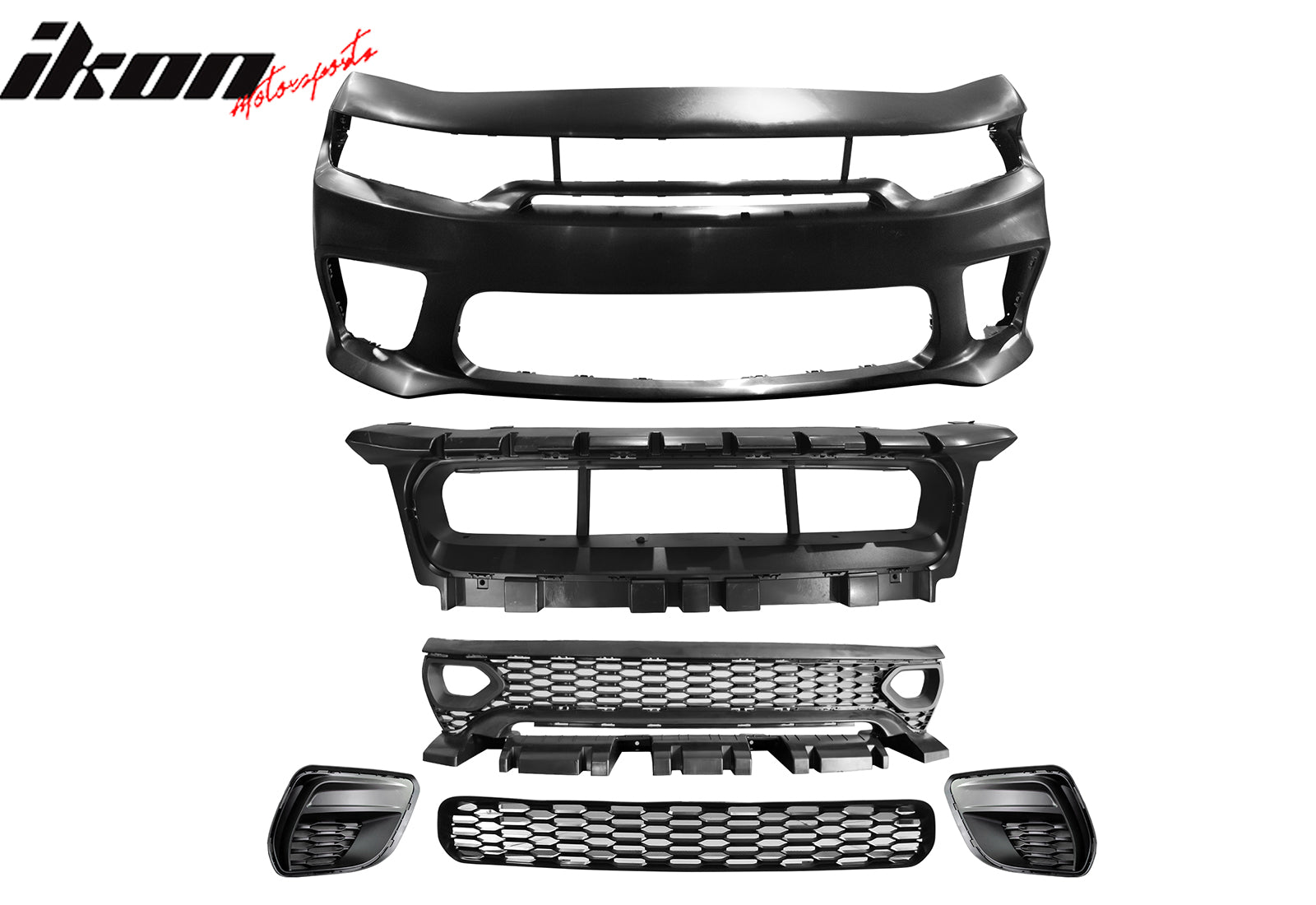 Fits 20-23 Charger Widebody SRT Front Bumper Assembly Replacement W/ LED Grilles