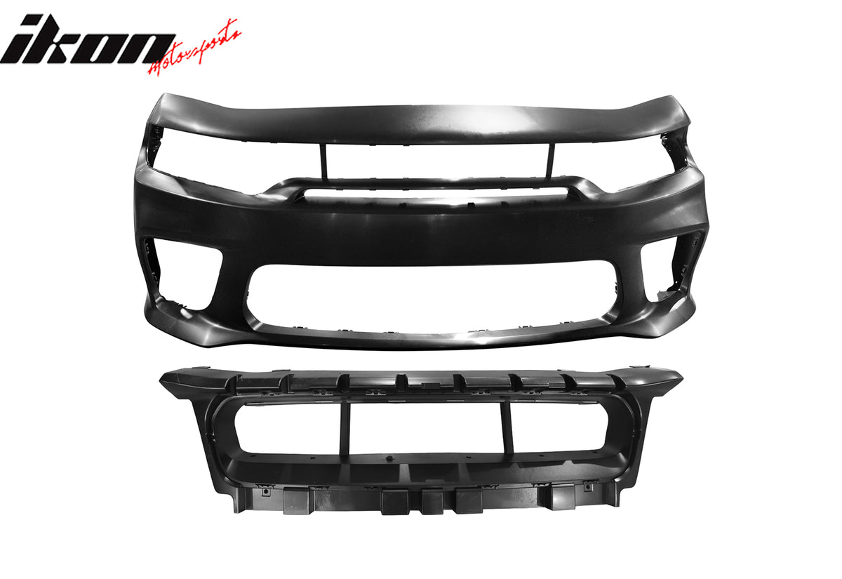 Fits 20-23 Charger Widebody SRT Front Bumper Assembly Replacement W/ LED Grilles