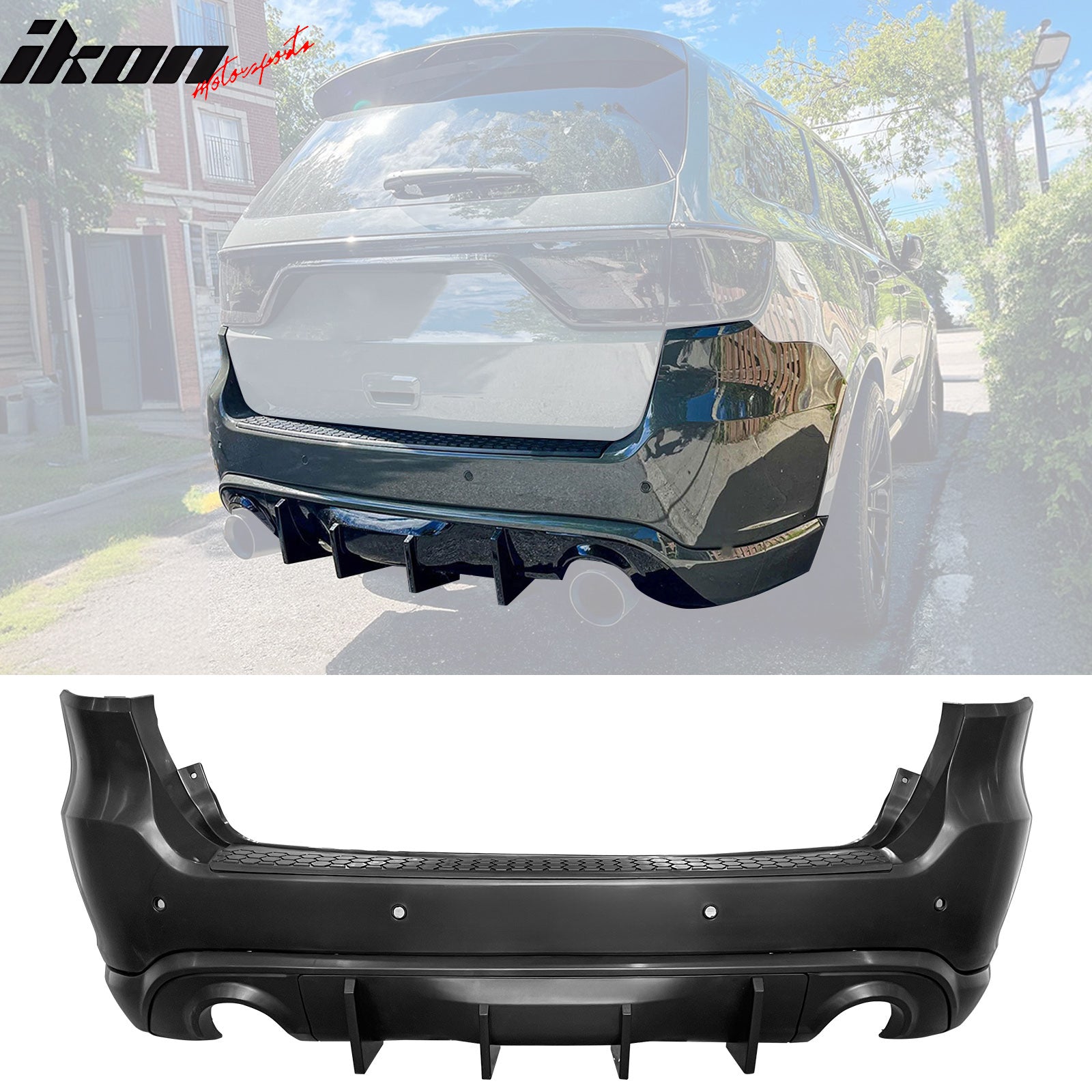 Fits 21-24 Dodge Durango Front Rear Bumper Hellcat Style Conversion V2 Diffuser