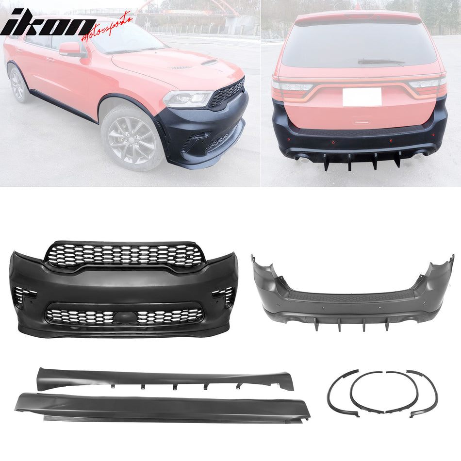 21-24 Dodge Durango Front Rear Bumper Cover Hellcat Style V1 Diffuser