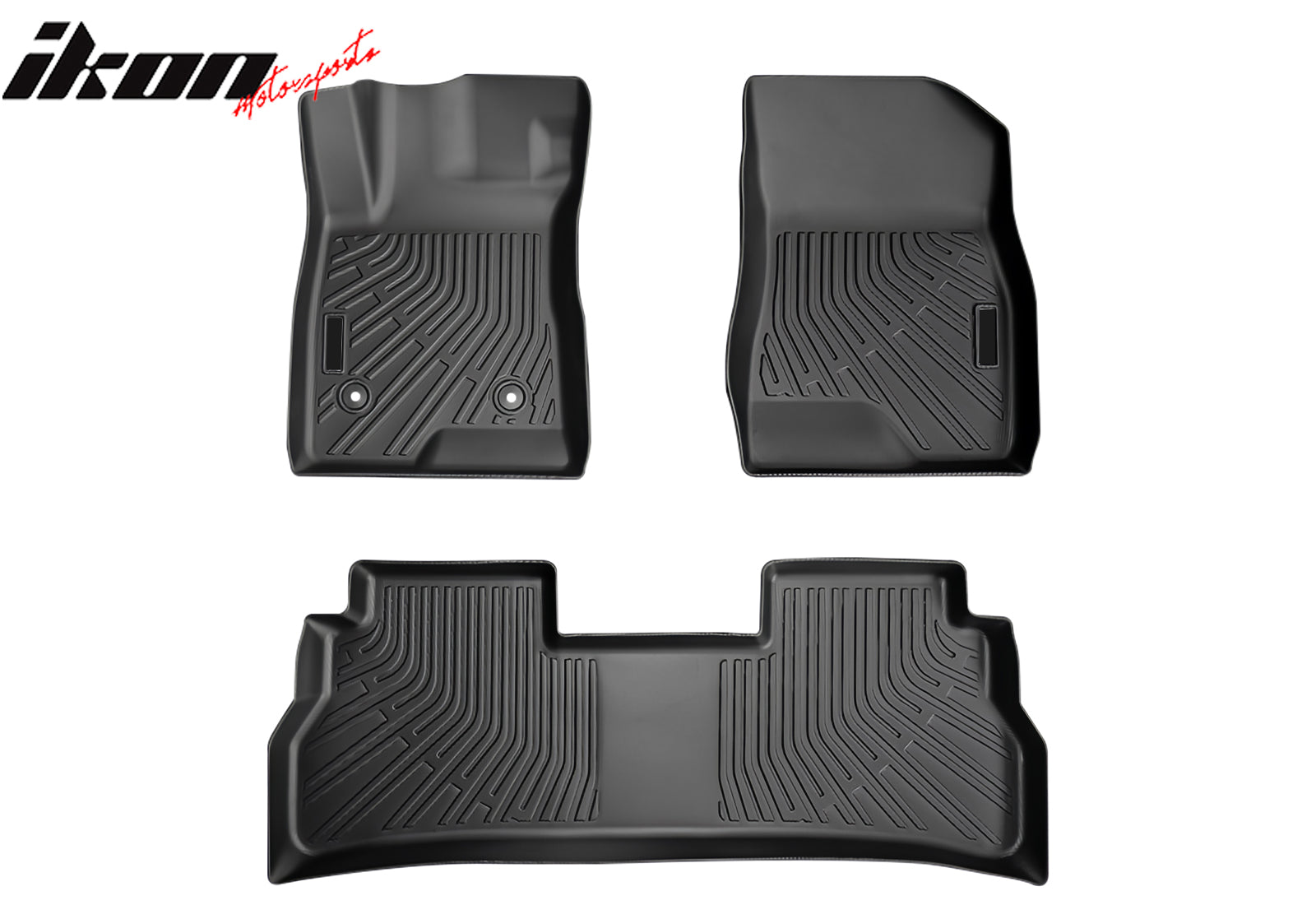 IKON MOTORSPORTS 3D TPE Floor Mats+ Trunk Mat+ Backrest Mats, Compatible with 2024-2025 Chevrolet Trax, All Weather Waterproof Non-Slip Floor Liners, Front & 2nd Row Full Set Accessories, Black