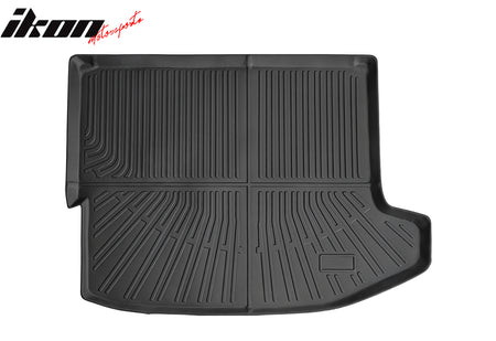 IKON MOTORSPORTS TPE Cargo Trunk Liner + Backrest Mats, Compatible with 2024-2025 Chevrolet Trax, Custom Fit All Weather Protection Heavy Duty Rear Trunk Tray Cargo Mats Protector, Black