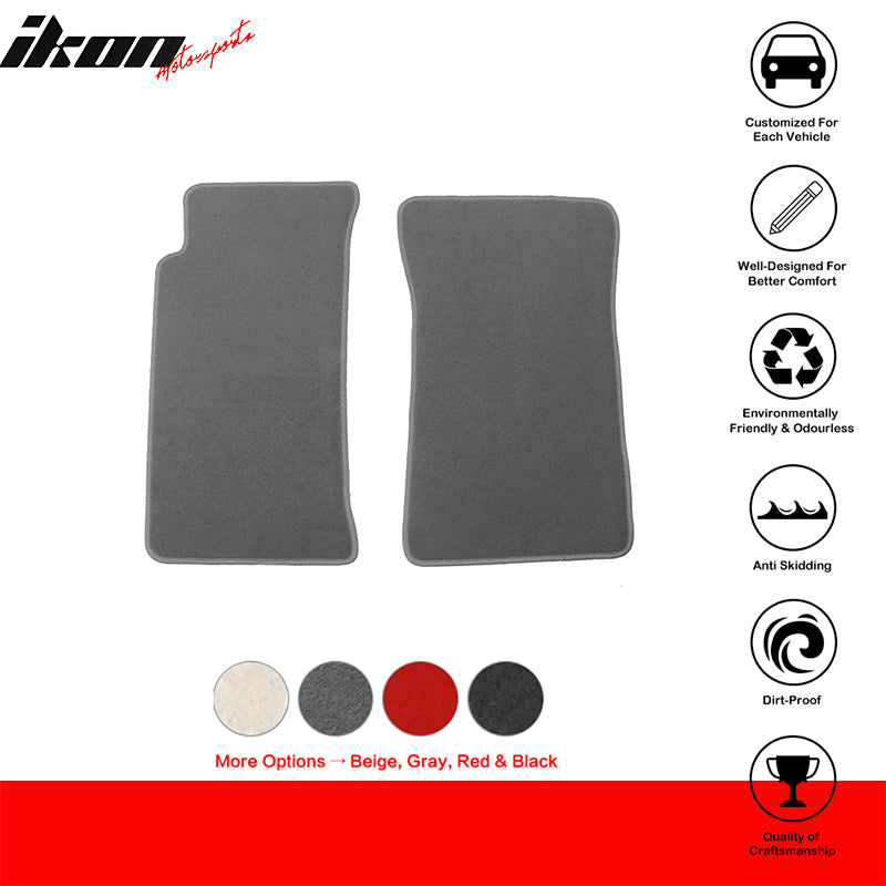 Floor Mat Compatible With 1990-1997 Mazda Miata MX5 2Dr, Factory Fitment Car Floor Mats Front & Rear Nylon by IKON MOTORSPORTS, 1991 1992 1993 1994 1995 1996