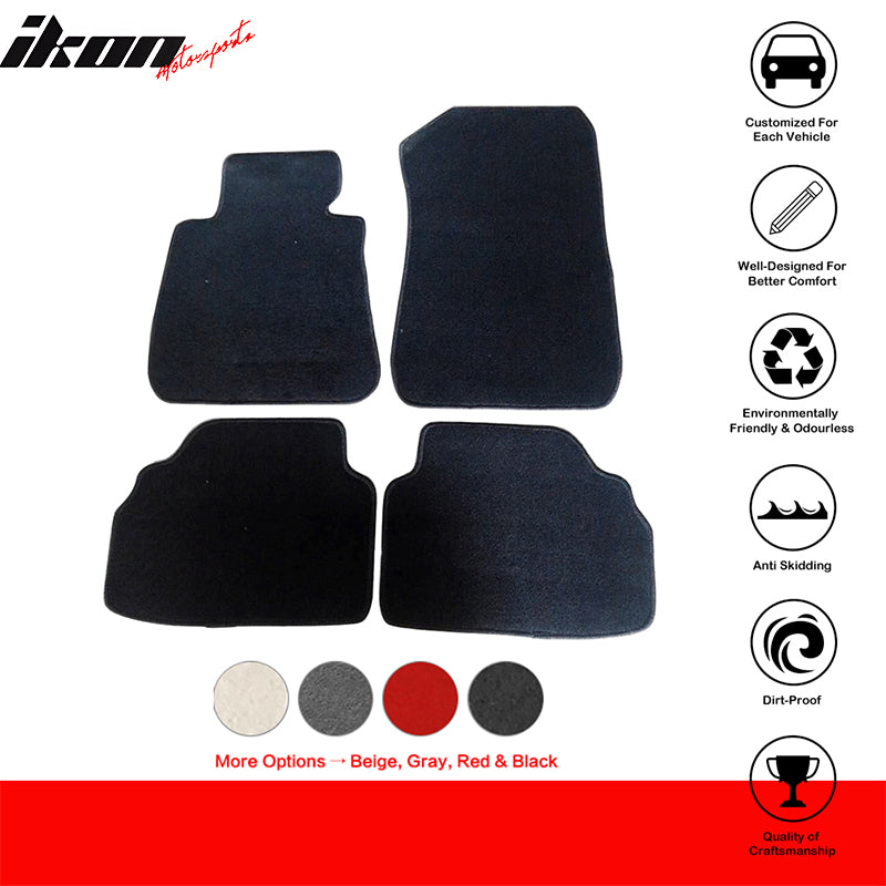 Car Floor Mat for 2006-2011 BMW E90 3 Series Black Carpet 4PC Nylon