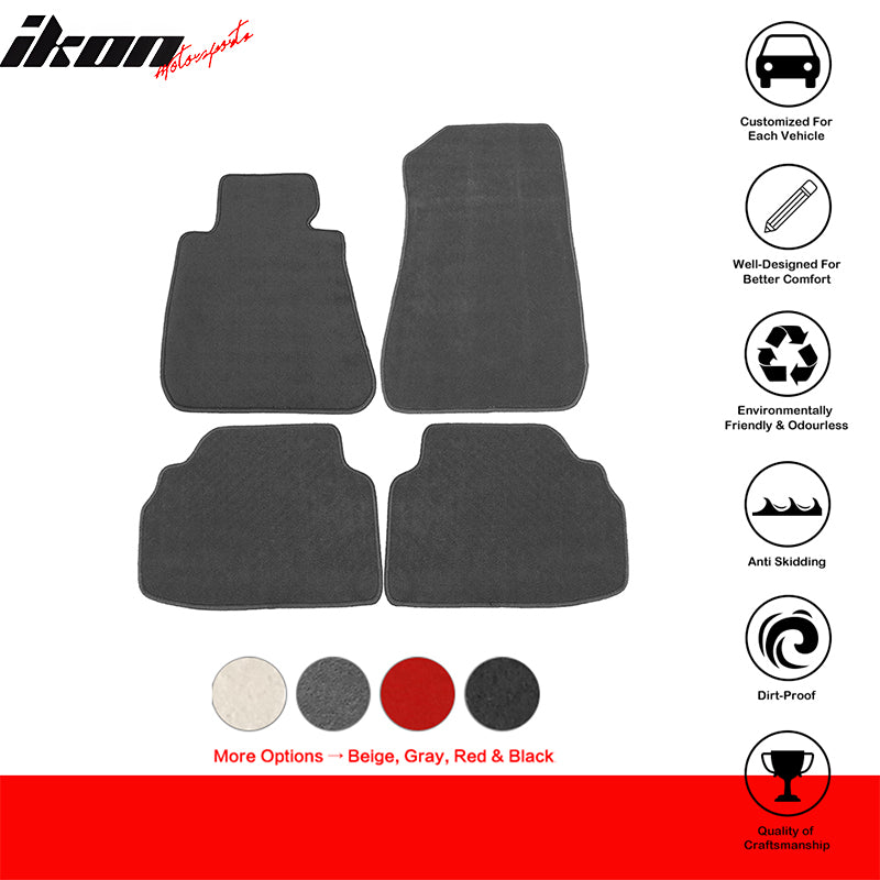 Car Floor Mat for 2006-2011 BMW E90 3 Series Gray Carpet 4PC Nylon