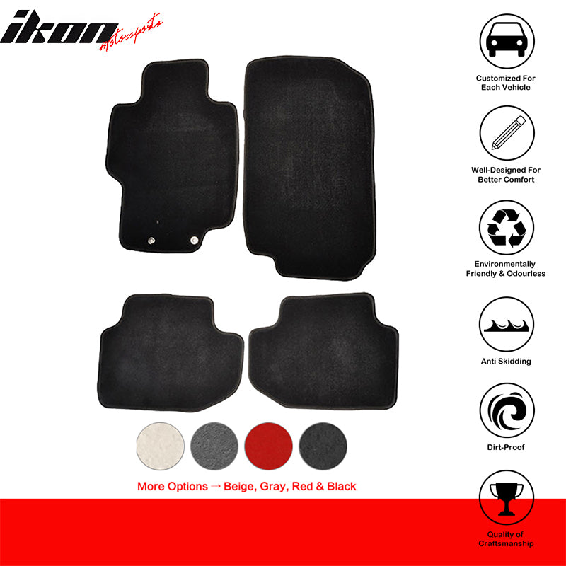 Car Floor Mat for 2003-2007 Honda Accord Black Carpet 4PC Nylon