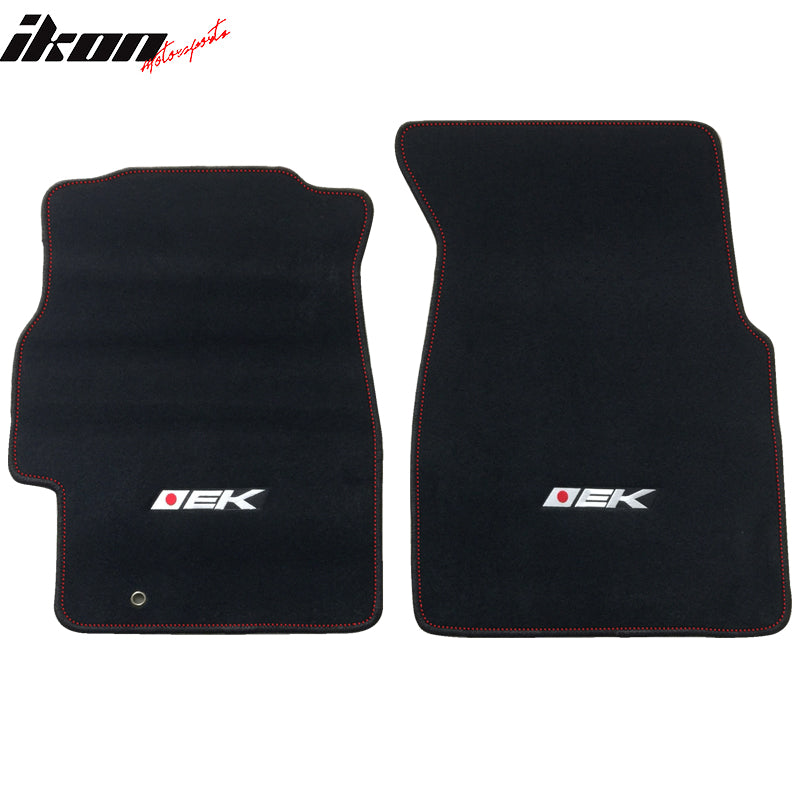 Fits 96-00 Honda Civic Floor Mats Liners Nylon Black w/ EK Logo Auto Carpet 4PC