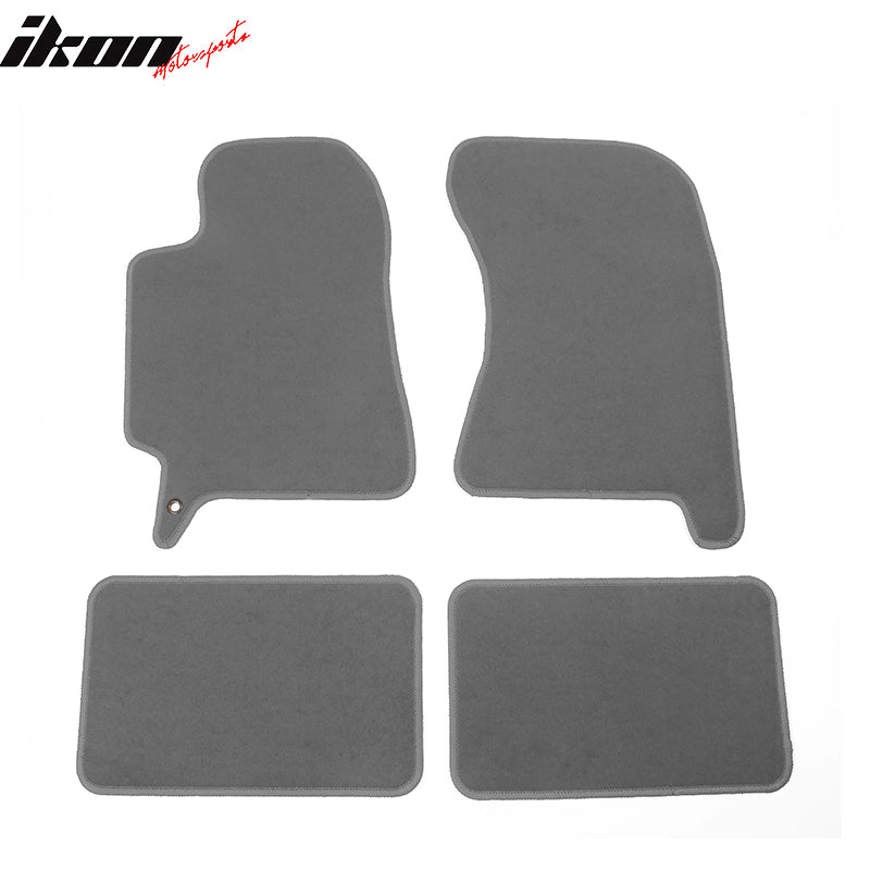 Floor Mats Compatible With 2002-2007 SUBARU IMPREZA WRX, Nylon Front Rear Carpet by IKON MOTORSPORTS, 2003 2004 2005 2006