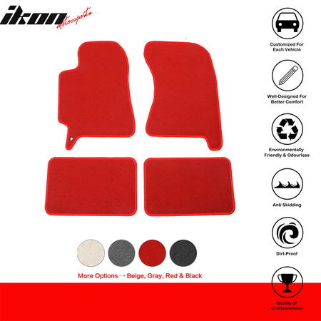 Floor Mats Compatible With 2002-2007 SUBARU IMPREZA WRX, Nylon Front Rear Carpet by IKON MOTORSPORTS, 2003 2004 2005 2006